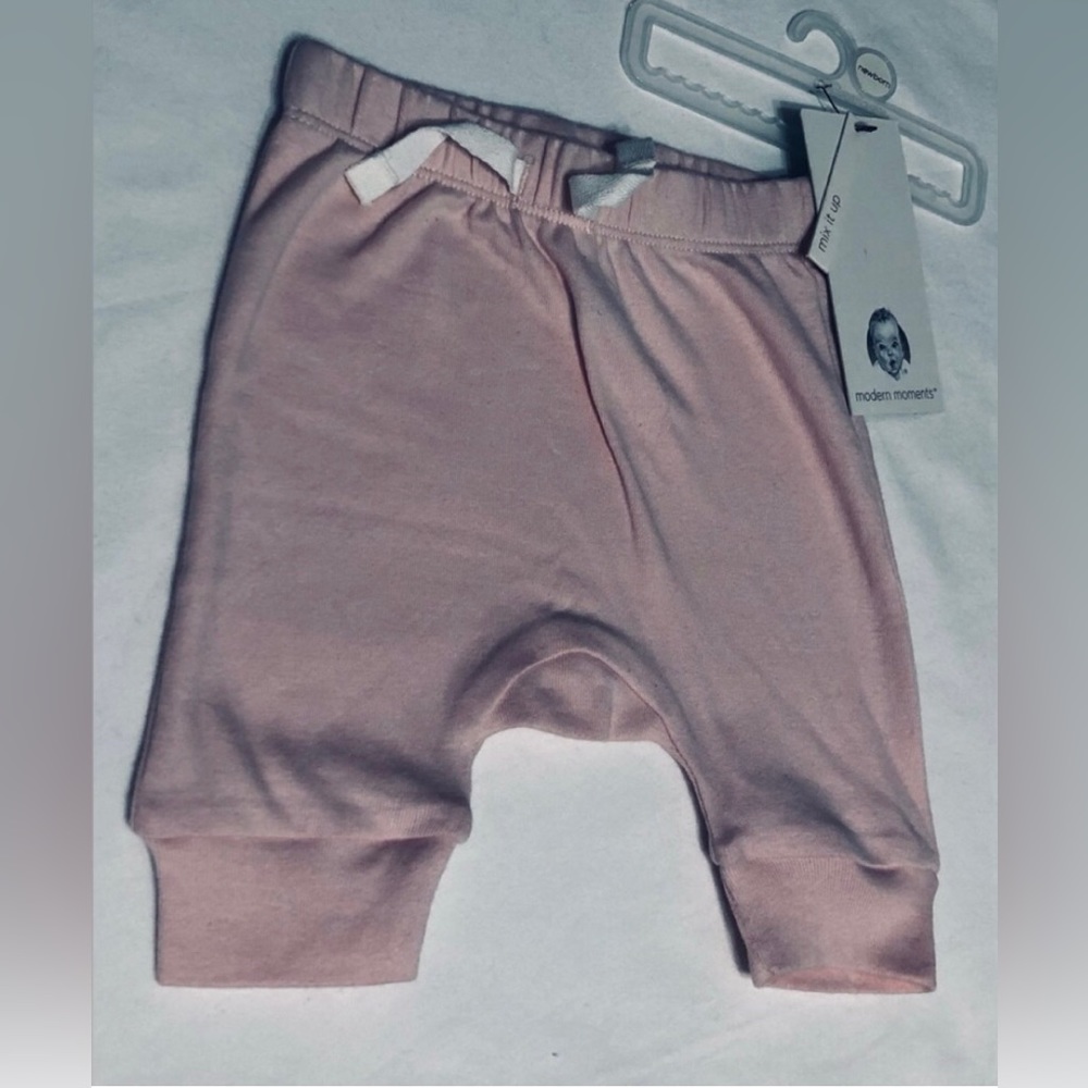 Modern Moments baby girl’s pant pull on elastic waistband pink. S